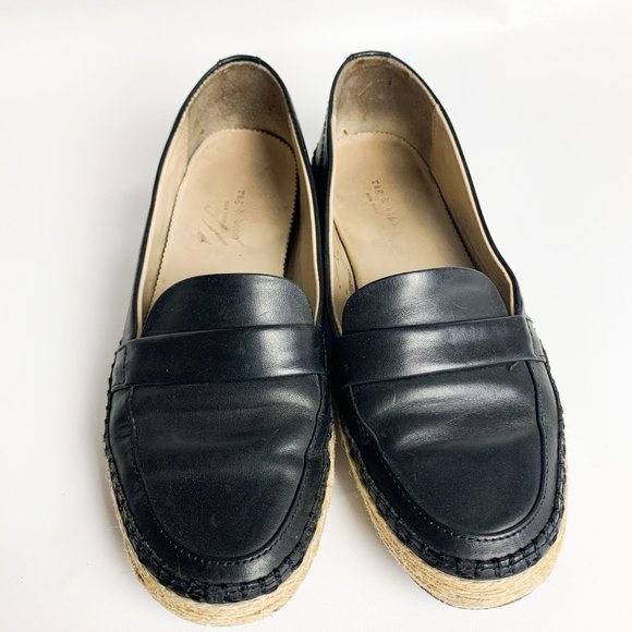 Rag & Bone espadrille black leather loafer 6.5 - Picture 1 of 8